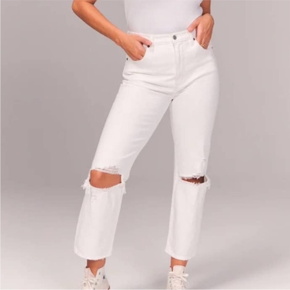 Abercrombie & Fitch The Ankle Straight Jean - Ultra High Rise